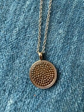 Anna Beck - Large Smooth Rim Circle Medallion Necklace